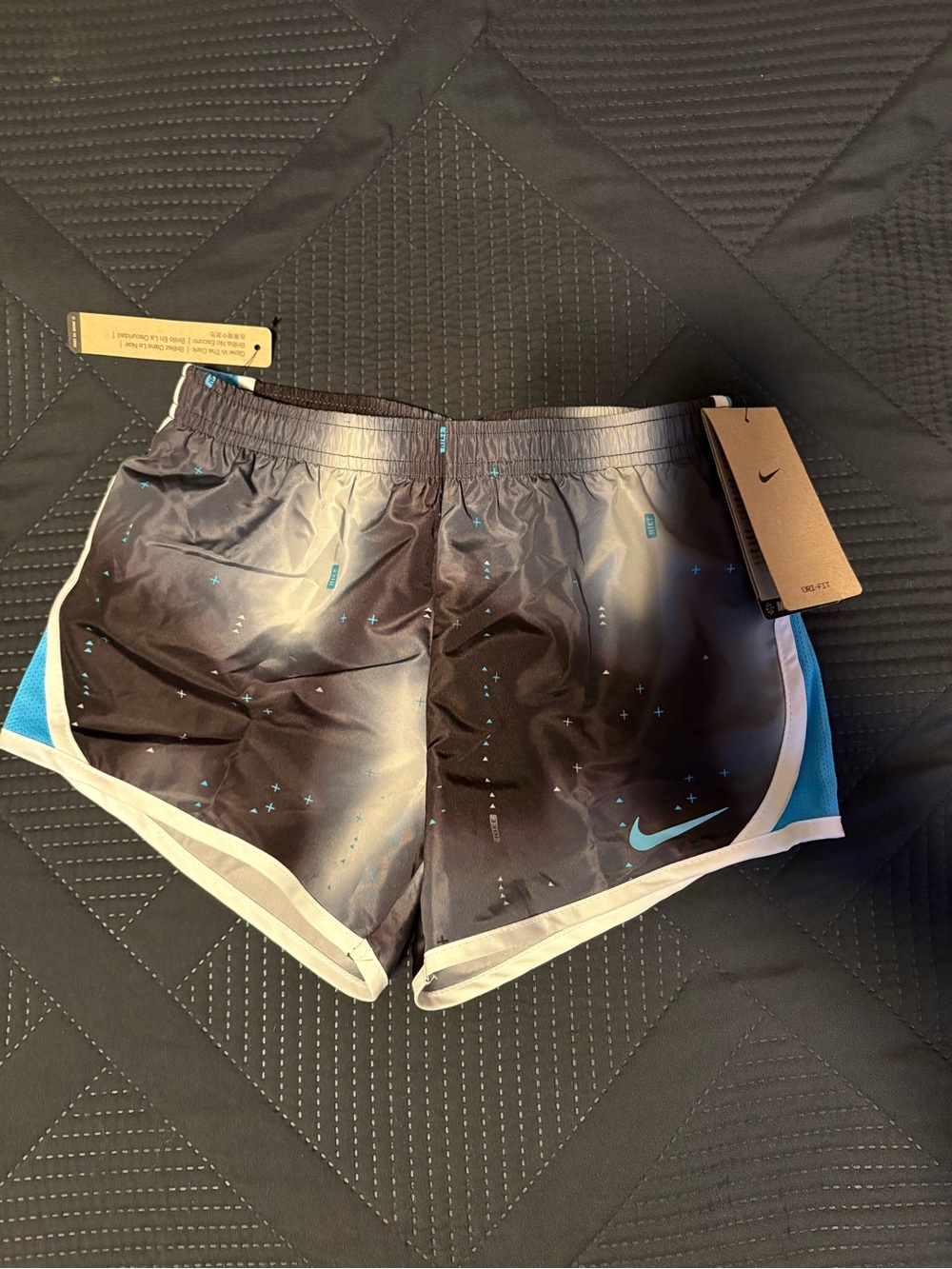 Nike Black and Teal Gradient Running Shorts